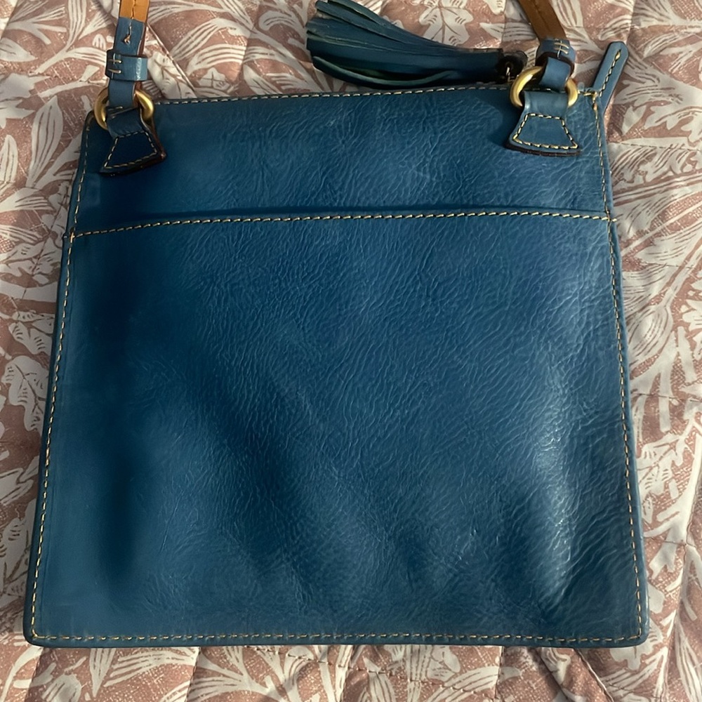 Dooney & Bourke Blue Crossbody Bag Gold Hardware Multiple Compartment Adjust NEW - Picture 7 of 9